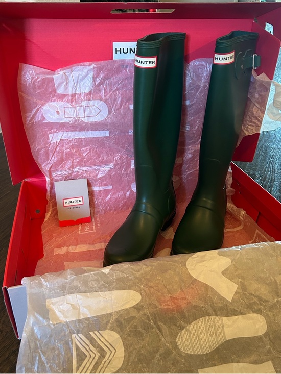 Hunter Shoes - Tall Hunter Boots (Hunter Green) Size 7